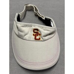 Southern California Trojans Hat Visor Strap Back Mens White Red NCAA Football